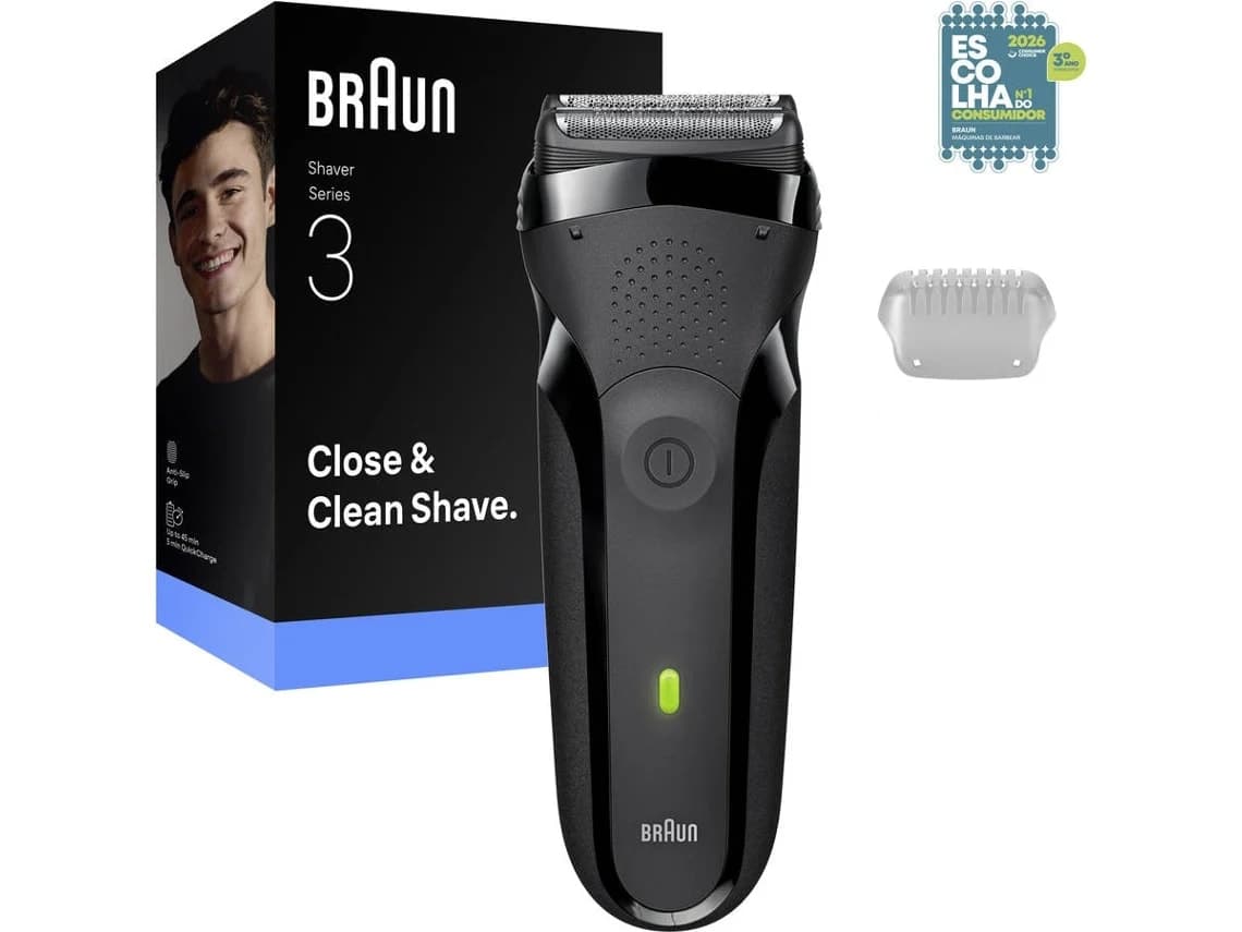Máquina de Barbear BRAUN Series 3 300S (Autonomia 60 min - Recarregável)